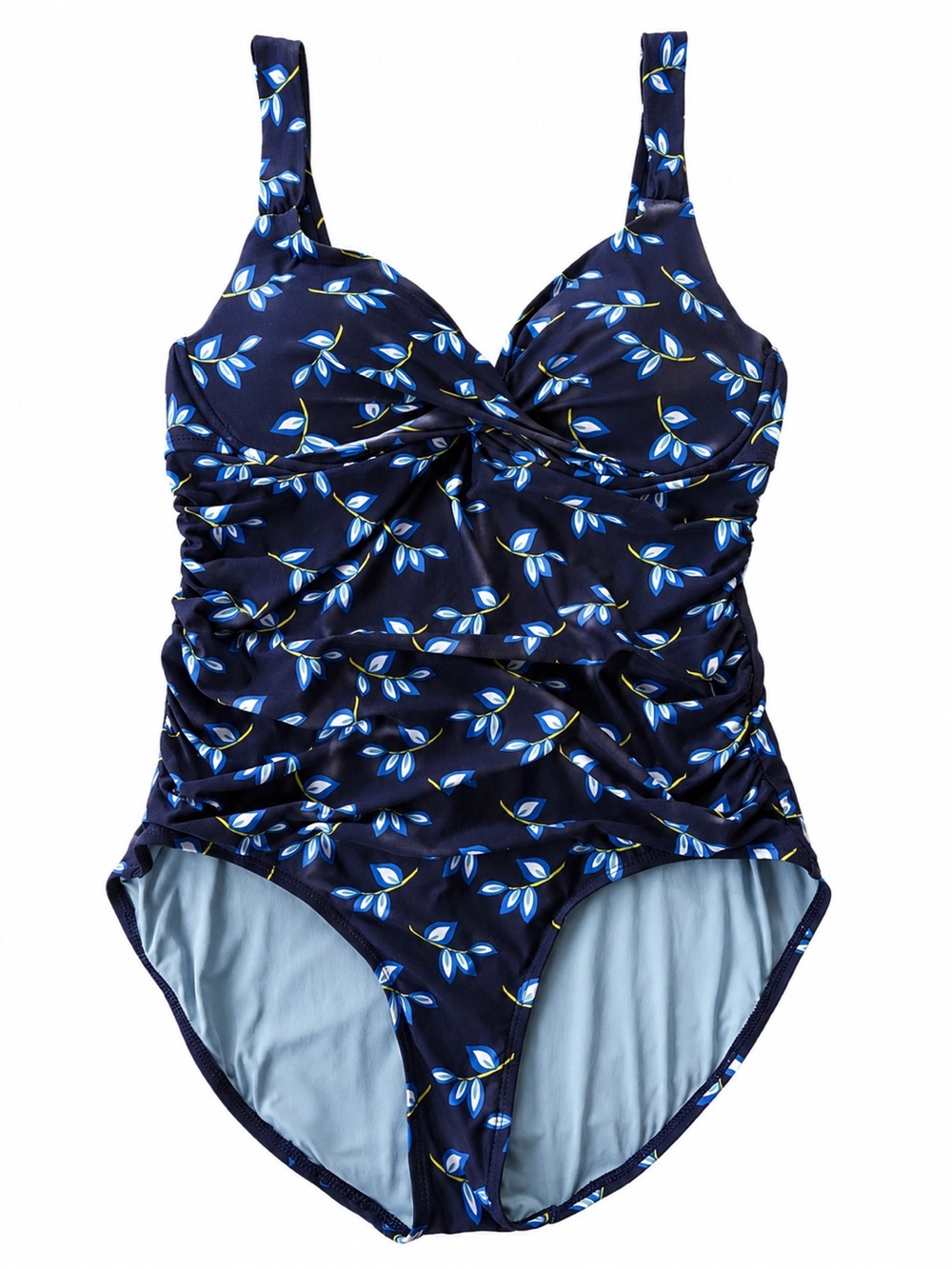 Anne Cole Size14 One Piece Swimsuit Navy Blue Floral Underwire Adjustable Straps